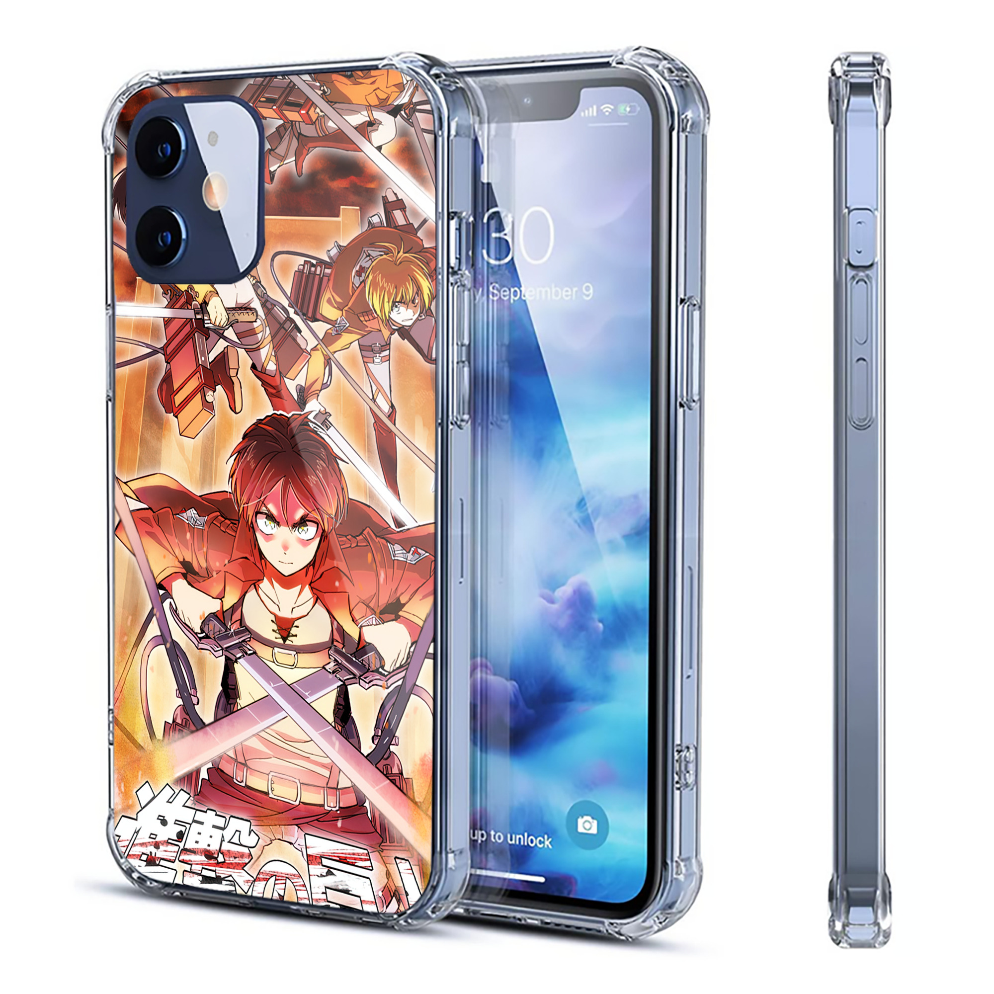 （画像用） 進撃の巨人 Attack on Titan 【iPhone 12シリーズ対応】透明スマホケース（クリアソフトケース）